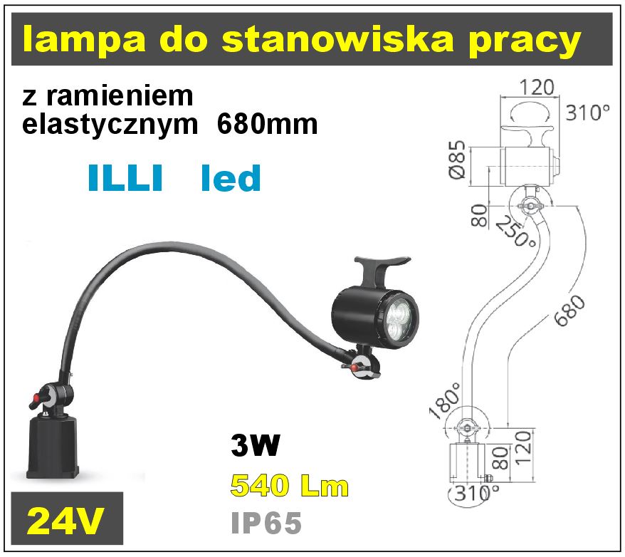 oświetlenie z ramieniem elastycznym